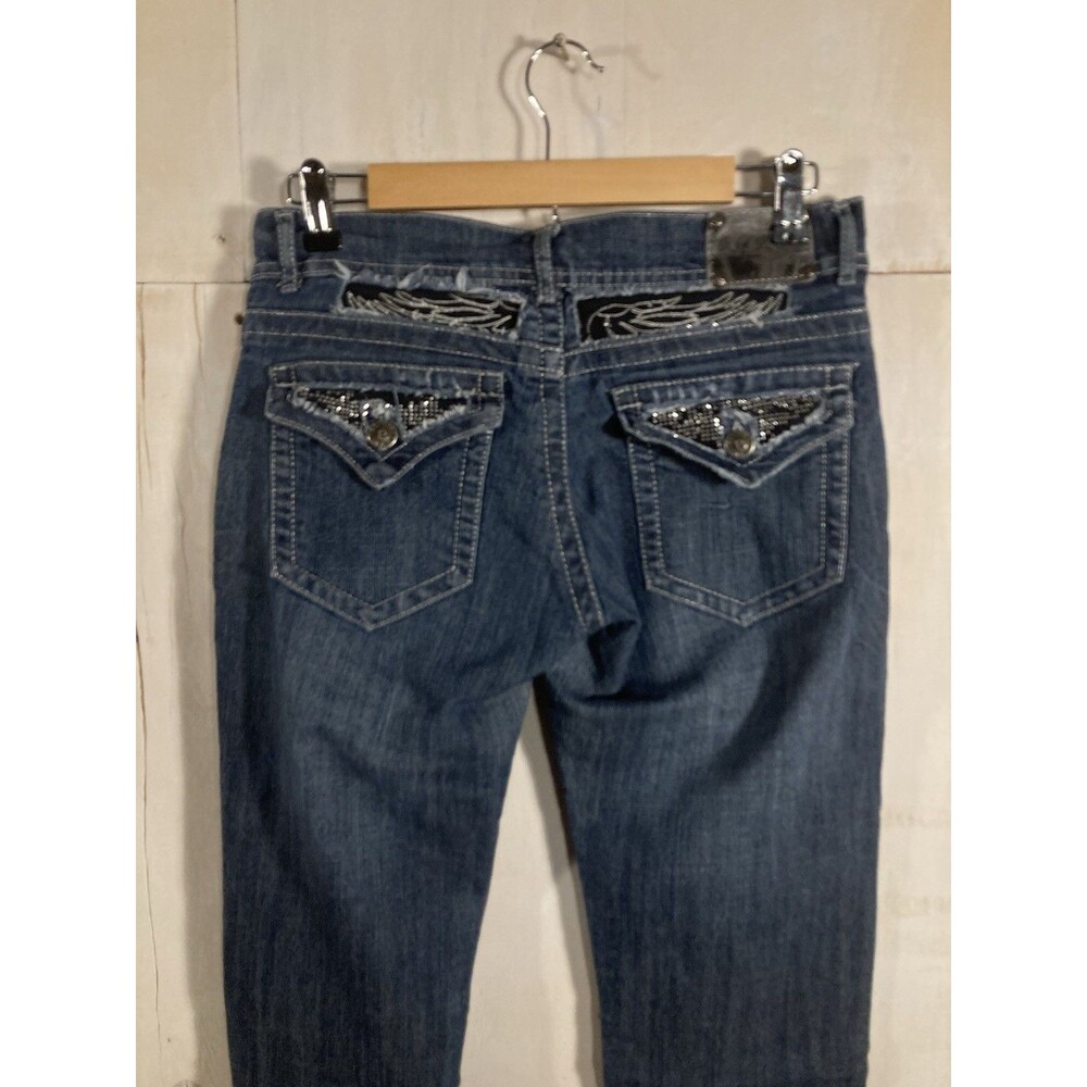 Y2k Red Rivet Bootcut Jeans Women’s Sz 9 Medium W… - image 5